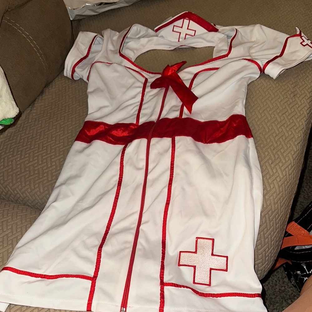 Nurse Costume in Red and White